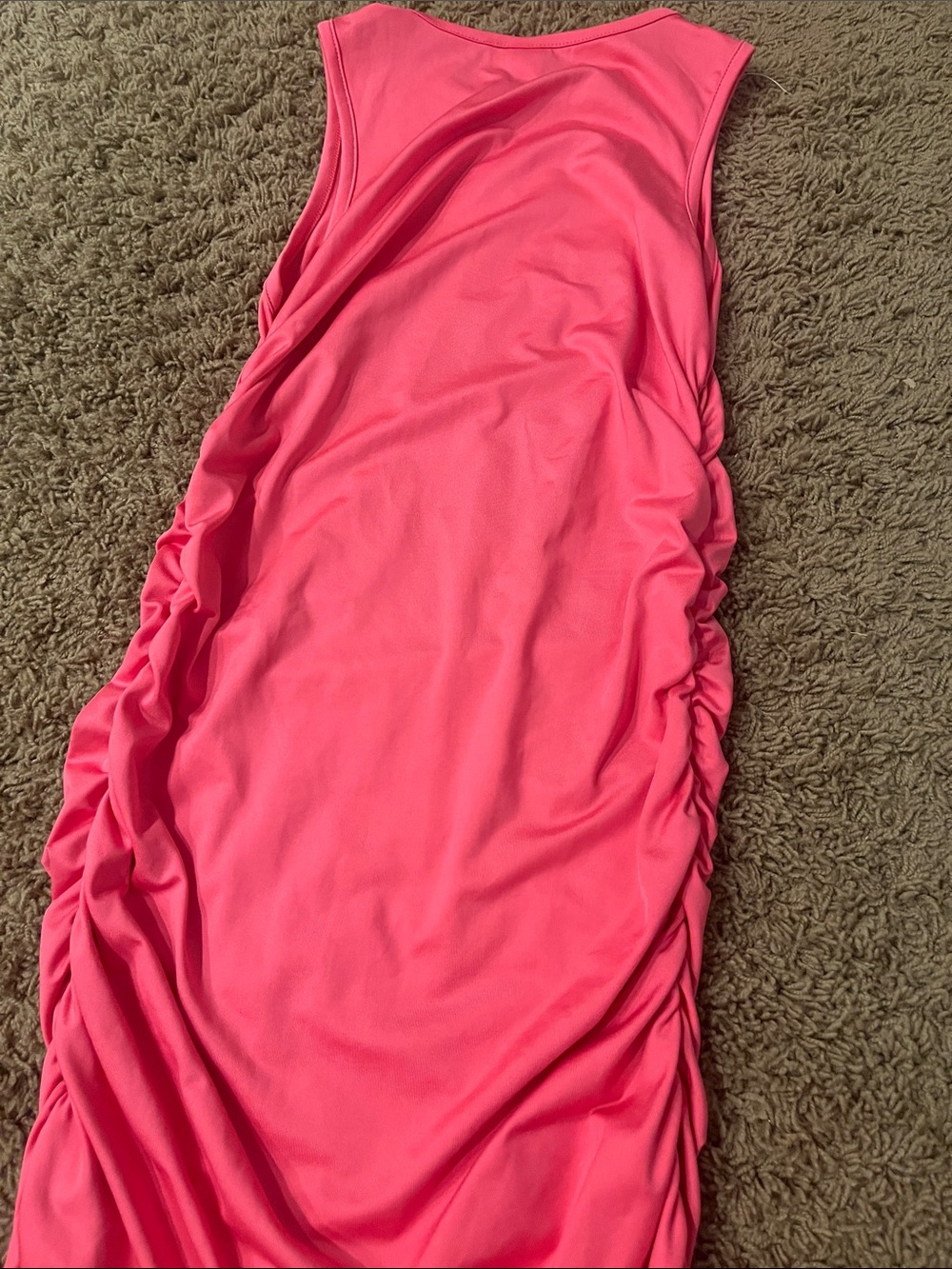 SHEIN Hot Pink Ruched Midi Skirt